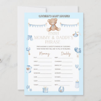 Invitación Teddy Bear Baby Shower - Nombre editable, tamaño I