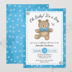 Invitación Teddy Bear Baby Shower Oh Baby