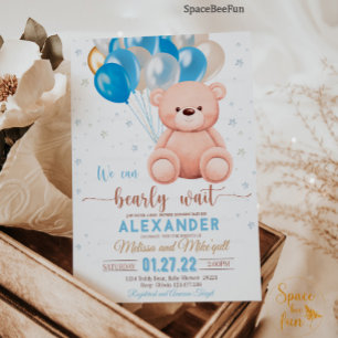 Invitación Teddy Bear Baby Shower Podemos Esperar