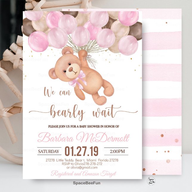 Invitación Teddy Bear Baby Shower Podemos esperar (Teddy Bear Baby Shower, We Can Bearly Wait Baby Shower, Baby Shower Theme, Gender Neutral Baby Showe)