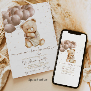Invitación Teddy Bear Baby Shower Podemos esperar