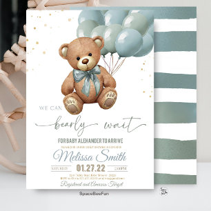 Invitación Teddy Bear Baby Shower Podemos esperar