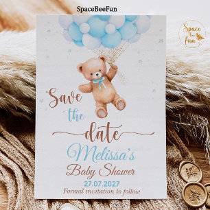 Invitación Teddy Bear Baby Shower Salva la fecha en que podem