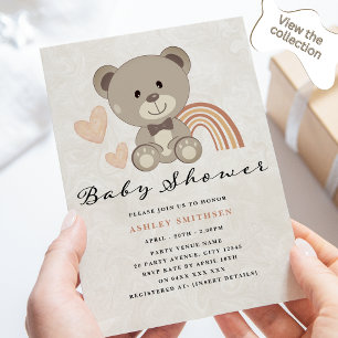 Invitación Teddy Bear Baby Shower Sexo Neutral