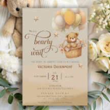 Teddy Bear Balloon Boy Baby Shower espera temprano