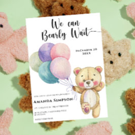 Invitación Teddy Bear Balloons Baby Shower