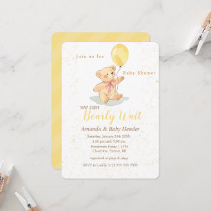 Invitación Teddy Bear Bearly Wait Baby Shower