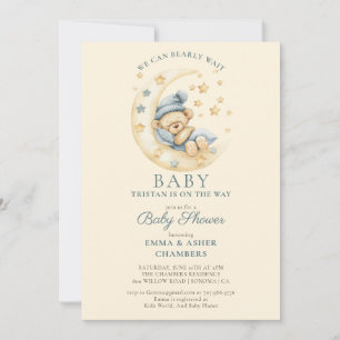 Invitación Teddy Bear Bearly Wait Baby Shower