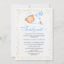 Invitación Teddy Bear Bearly Wait Boy Baby Shower