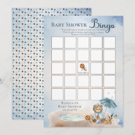 Invitación Teddy Bear Bearly Wait Boy Baby Shower Bingo