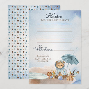 Invitación Teddy Bear Bearly Wait Boy Consejo Baby Shower