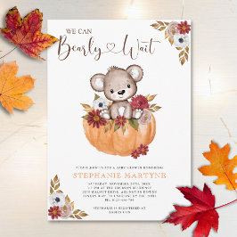 Invitación Teddy Bear Bearly Wait Fall Baby Shower