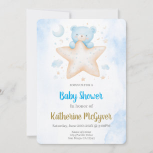 Invitación Teddy bear bebé ducha