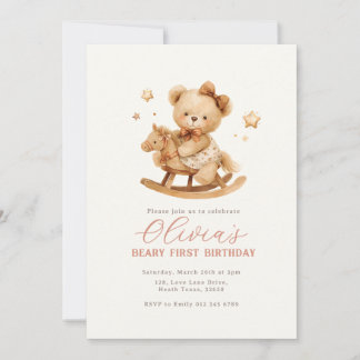 Invitación Teddy Bear Birthday Invitation