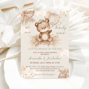 Invitación Teddy Bear Boho Baby Shower