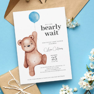 Invitación Teddy Bear Boy Baby Shower