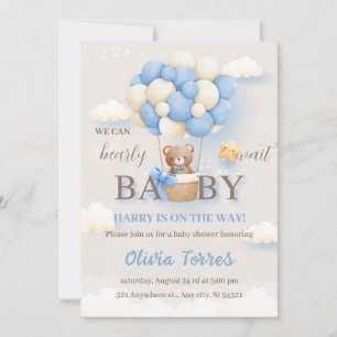 Invitación Teddy Bear Boy Baby Shower