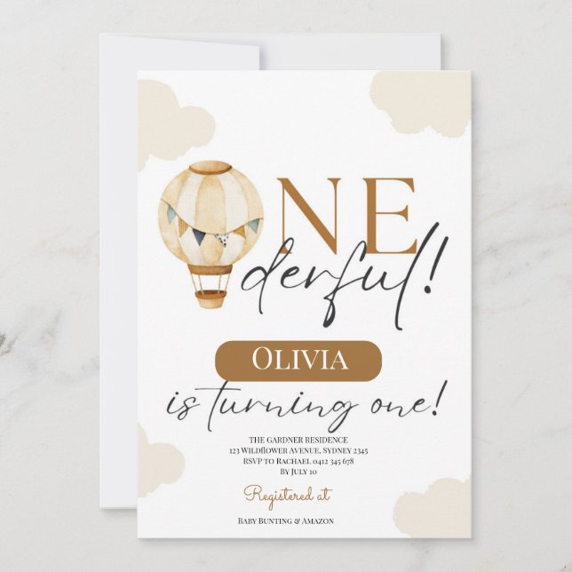 Invitación Teddy Bear Chica Baby pastel 1er cumpleaños (Anverso)