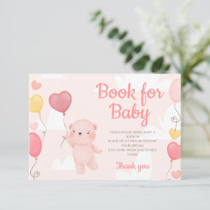 Invitación Teddy Bear Chica Baby Shower Libros Para Bebés