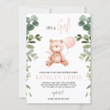Teddy Bear Chica Greenery Baby Shower