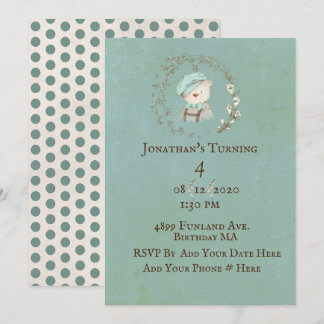Invitación Teddy Bear cuarto cumpleaños