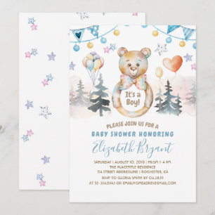 Invitación Teddy Bear - Es un niño Baby Shower