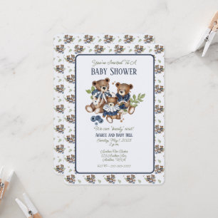 Invitación Teddy Bear Family Baby Shower