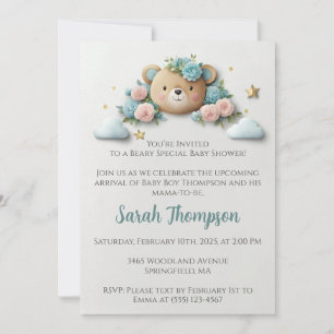 Invitación Teddy Bear Floral