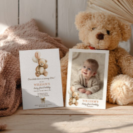 Invitación Teddy Bear Foto Globos