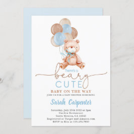 Invitación Teddy Bear Globons Baby Shower Boy