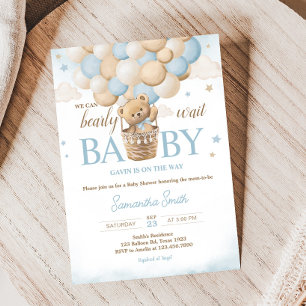 Invitación Teddy Bear Hot Air Balloon Baby Shower