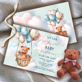Invitación Teddy Bear Hot Air Balloon Baby Shower