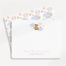 Invitación Teddy Bear & Hot Air Balloon, de la guardería de