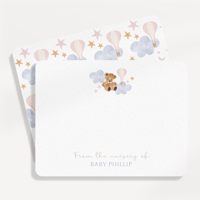 Invitación Teddy Bear & Hot Air Balloon, de la guardería de (Subido por el creador)