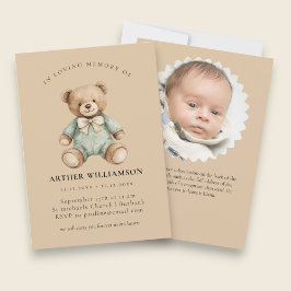 Invitación Teddy Bear "In Loving Memory" Infant Loss Memorial