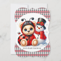 Teddy Bear Ladybug con Snowman Baby Shower