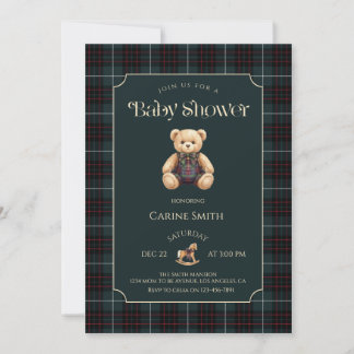 Invitación Teddy Bear Luxury Vintage Baby Shower party