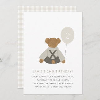 Invitación Teddy Bear Picnic Baby Invite