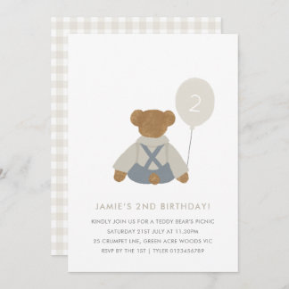Invitación Teddy Bear Picnic Baby Invite
