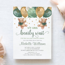 Invitación Teddy Bear Podemos Bearnos Esperar A Los Gemelos B