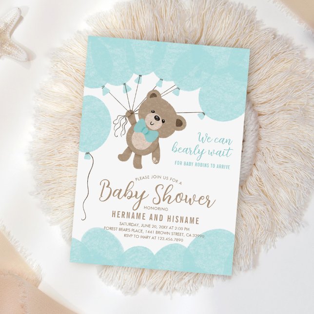 Invitación Teddy Bear Podemos Beber Esperar A Niño Baby Showe (Subido por el creador)