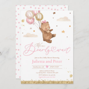 Invitación Teddy Bear Podemos Embarcar A Un Niño Esperando Ba