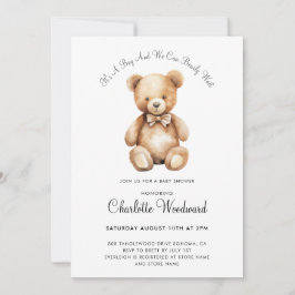 Invitación Teddy Bear Podemos Embarcar A Un Niño Esperando Ba