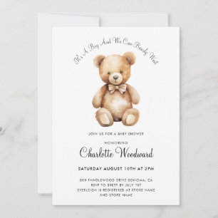 Invitación Teddy Bear Podemos Embarcar A Un Niño Esperando Ba