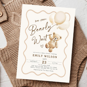 Invitación Teddy Bear Podemos Esperar A Baby Shower