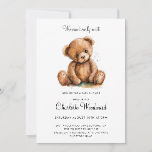Invitación Teddy Bear Podemos Esperar A Baby Shower