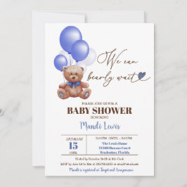 Invitación Teddy Bear Podemos Esperar A Un Niño Baby Shower I