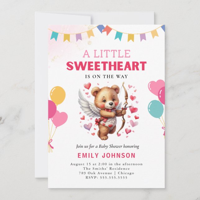 Invitación Teddy Bear SCariño Baby Shower (Anverso)