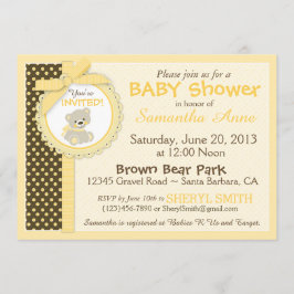 Invitación Teddy Bear Sexo Bebé Neutral Baby Shower