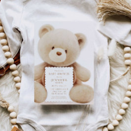 Invitación Teddy Bear Sexo Neutral Baby Shower